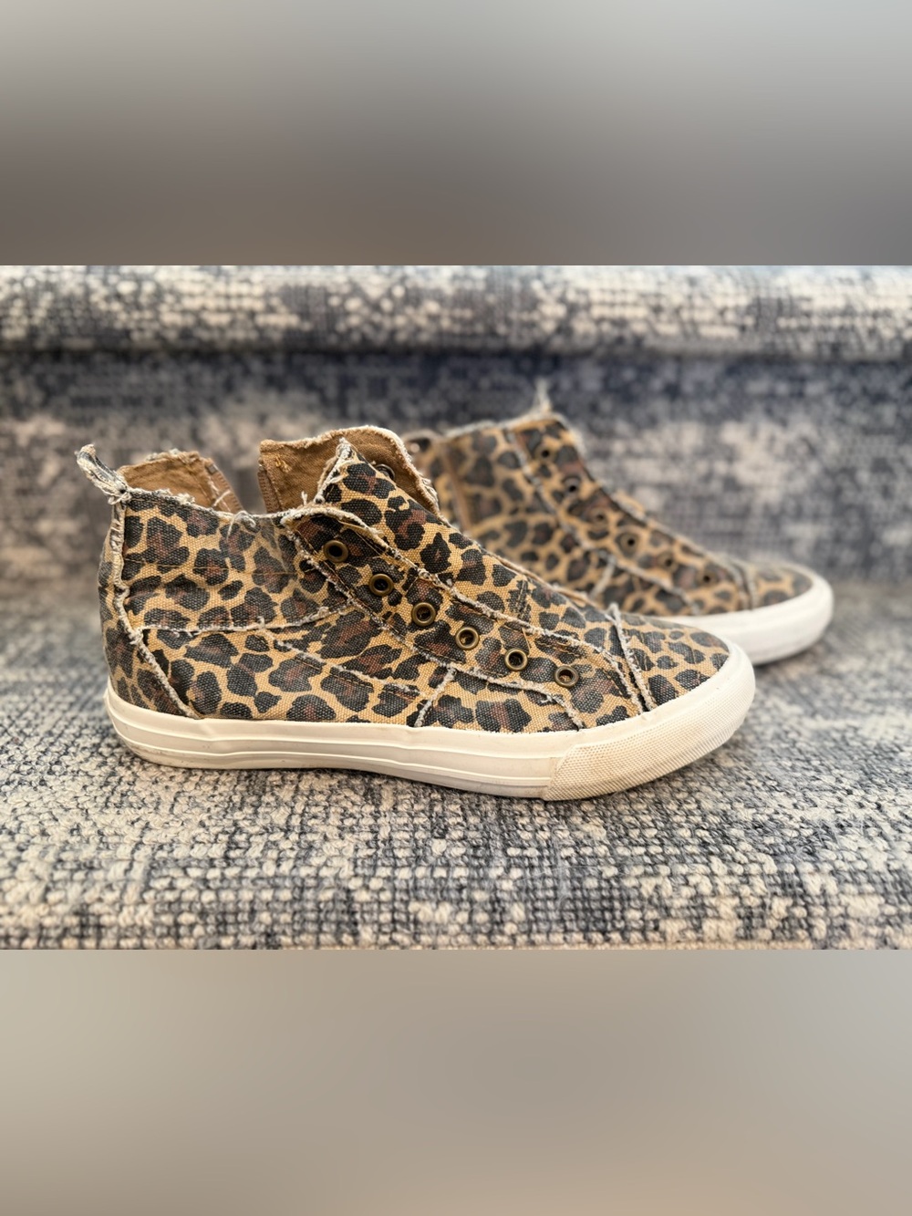 Gypsy Jazz Kids Leopard Print High-Top Sneakers - Tan / Black